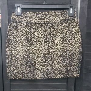 Forever 21 Tan and Cream Mini Pencil Skirt